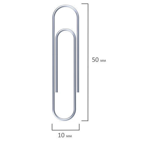 Скрепки 50мм 50шт большие оцинкованные в картонной коробке STAFF 1/10/300