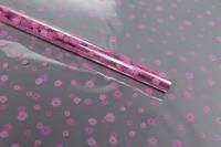 Ролик 70см х8м пленка полипропилен с рисунком Маргаритки розово-салатовый 1/10 