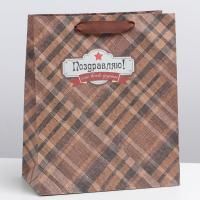 Пакет подарочный бумажный (23х27х11,5) крафт Поздравляю от всей души 1/480 Пакет подарочный бумажный (23х27х11,5) крафт Поздравляю от всей души 1/480