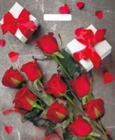 Пакет с вырубной ручкой (38х45)-60 Подарочный букет ламинат Тико 50/500 