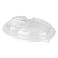 Крышка для ланч-бокса ПП 257х202х25 СпК-257К-3 овальная 3-секц.  прозрачная ПолиЭр 30/300