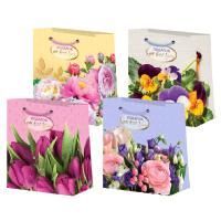 Пакет подарочный бумажный (11х14х6) ламинир Микс 4 дизайна 1/12/240