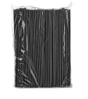 Трубочки для коктейля 240х8 прямые черные (500шт) 1/10 Трубочки для коктейля 240х8 прямые черные (500шт) 1/10