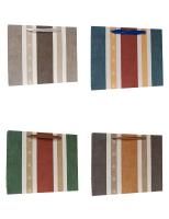 Пакет подарочный бумажный (45х32х12) Льняные полосы 1/12