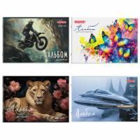 Альбом для рисования 40л А4 скоба обложка офсет Микс ПИФАГОР 1/8/40