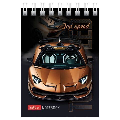 Блокнот 60л А7 75х105мм клетка гребень картон Хатбер АвтоШоу 1/78