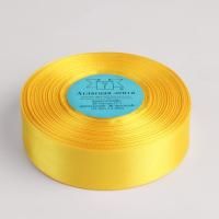 Лента атласная 50мм 23м желтая 1/4