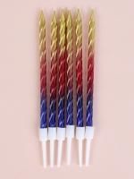 Свеча для торта Высокая спираль градиент 6шт 1/600