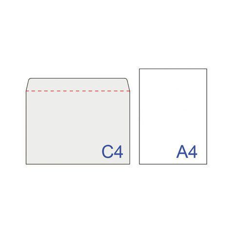 Конверты С4 229х324мм 100 г/м2 отрывная полоса STRIP белые 500/500