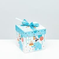 Подарочная коробка 10х10х10см Слон 1/12/1200