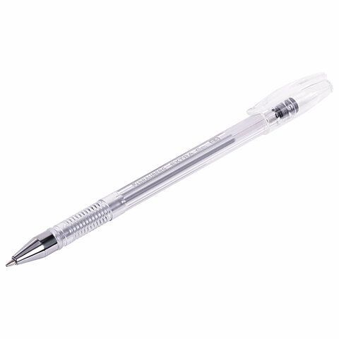 Ручка гелевая серебристаяая 0,5мм линия 0,35мм BRAUBERG EXTRA SILVER 1/12