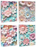 Пакет подарочный бумажный (18х24х8,5) Цветы 3D 1/12