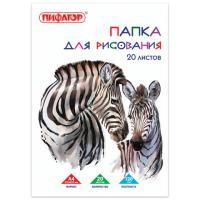 Папка для рисования А4 20л 120г/м2 ПИФАГОР
