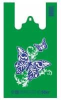Пакет Майка ПНД (30+15)х54-25 Бабочки зеленый Д 100/1000