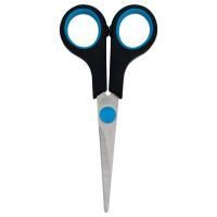 Ножницы 140мм метал черно-синие резиновые вставки OfficeSpace 1/24/480 