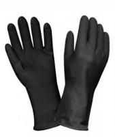 Резиновые перчатки с х/б напыл латекс хозяйств черные КП L 28гр 1/12/60