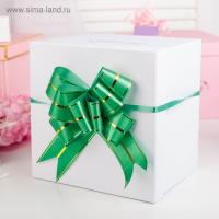 Бант-бабочка 4,5см Золотая полоса цвет зеленый 1/10/5000