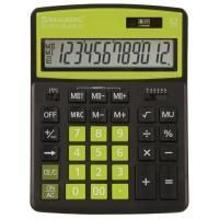 Калькулятор настольный BRAUBERG EXTRA-12-BKBU (206x155мм) 12разр дв питание ЧЕРНО-САЛАТОВЫЙ 1/20