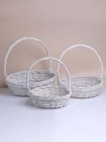 Корзина плетеная 30х30х8см белый плетеная ива S 1/1