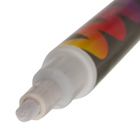 Маркер меловой белый 3,5мм сухостираемый BRAUBERG POP-ART 1/10