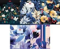 Тетрадь 80л А5 клетка скоба метализ картон Floral dreams Хатбер 1/7/70