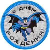 Тарелка картон с рисунком d-180 С Днем Рождения! Супергерои 10/10