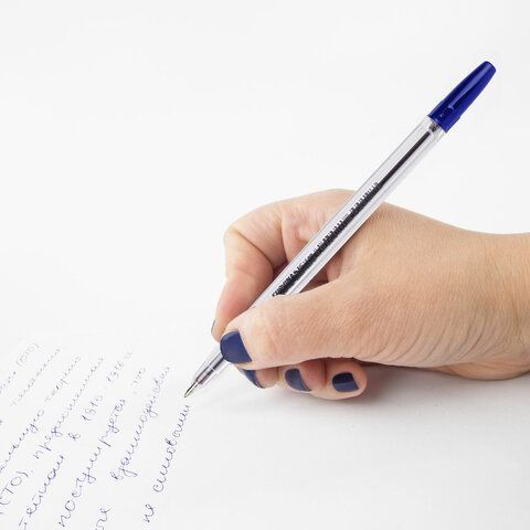 Ручка шариковая синяя узел 1мм линия письма 0,7мм прозр корп Corvina 1/50/2400