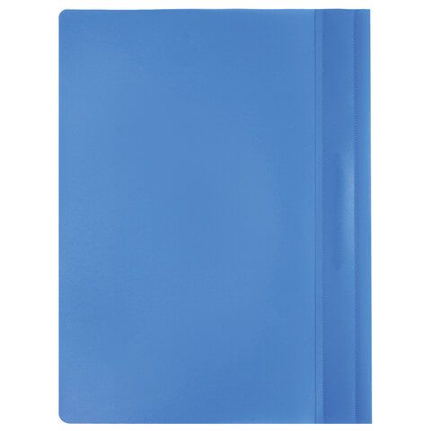 Папка скоросшиватель с прозр верхн лист BRAUBERG А4 голубой 1/25