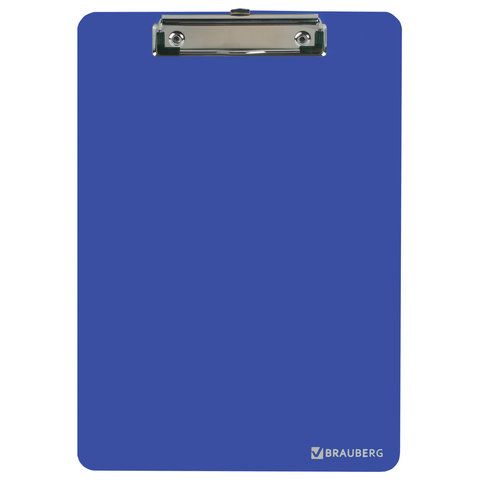 Доска-планшет с прижимом А4 315х225мм 2мм сверхпроч пластик синяя SOLID BRAUBERG 1/24/96 (Клиент)