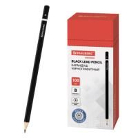Карандаш ч/гр В черный заточ. карт. упак. BRAUBERG Fine Line (Файн Лайн) 1/100/3000