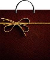 Пакет с пластмассовыми ручками (36х37)-100 Золотой бантик Тико 10/100