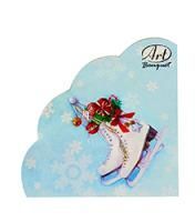 НГ Салфетки 3-сл d 32 см  Rondo Новогодние коньки (12) 1/15