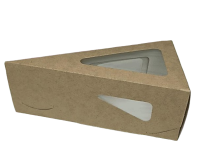 Коробка под кусок пирога с окном 160х160х80х60мм крафт ForGenika PIE Window 50/450  