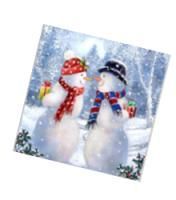 НГ Салфетки (33х33) 3-сл Снеговики с подарками (20) 1/12