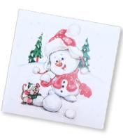 НГ Салфетки (24х24) 1-сл Снеговичок (40) 1/32