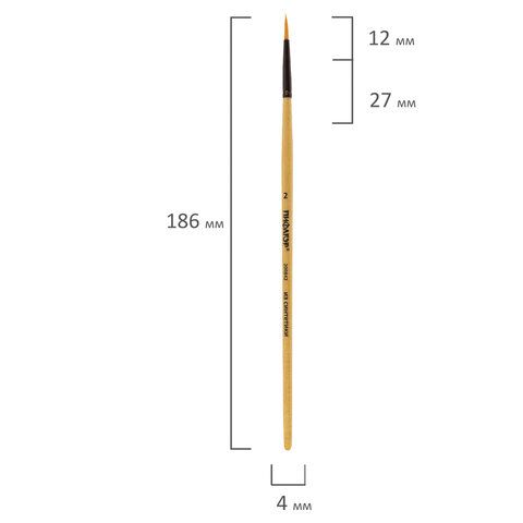 Кисть синтетика круглая №2 ПИФАГОР 1/30/2400
