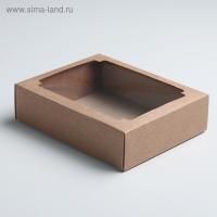 Коробка с окном 180х150х50мм микрогофрокартон крафт 5/5
