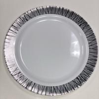 Тарелка пластиковая d-180 серебряный луч Complement Shine ламинированная (6шт) 1/20