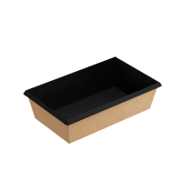 Контейнер салатник 800мл 120х200х55мм OneClick ламин внутри черн 1EA (крышка 458016, 458015) 50/300