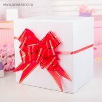 Бант-бабочка 4,5см красный с золотой полосой 1/10/5000