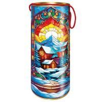 НГ Туба картонная до1,5кг d12см высота 34,5см Новогодний Витраж 1/9