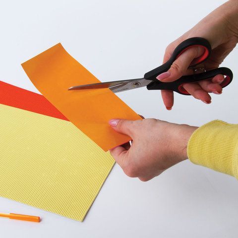 Ножницы 216мм метал черно-красные вставки европодвес Soft Grip Офисмаг 1/12/144