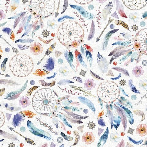 Бумага упаковочная 70х100см ЗОЛОТАЯ СКАЗКА Ethnic2  мелов 5 дизайнов 70 г/м2 1/50