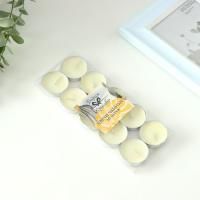 Свеча чайная 10шт бело-зеленая 1/200