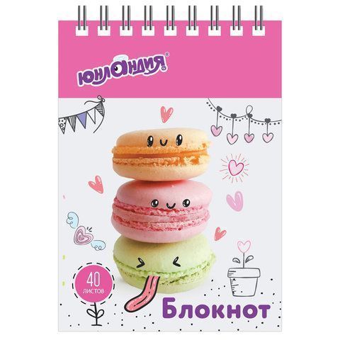 Блокнот 40л А7 75х105мм клетка гребень картон Юнландия Вкусности 1/120
