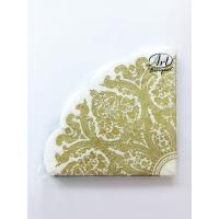 Салфетки 3-сл d 32 см  Rondo Золото на белом (12) 1/15