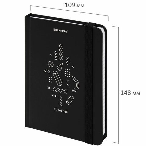 Блокнот 96л А6 109х148мм клетка твердая обложка на резинке BRAUBERG Elements 1/36 (клиент)