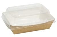 Контейнер салатник с прозр купольной крышкой 400мл 100х140х70мм крафт Crystal Box 50/550