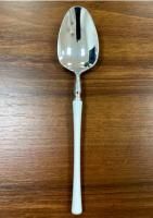 Одноразовая Ложка чайная 160мм металлик с белой ручкой Royal Party (18шт) 1/36