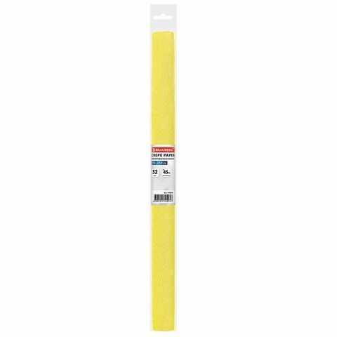 Бумага гофрированная креповая 50см х2,5м желтая BRAUBERG  32г/м 1/10/200